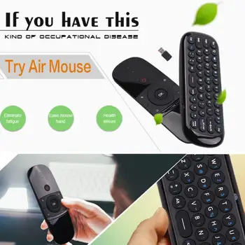

Wechip W1 2.4G Wireless Air Fly Mouse Keyboard Remote Control Double-Sided Mouse Fly Mouse For Android TV Box PC BS1