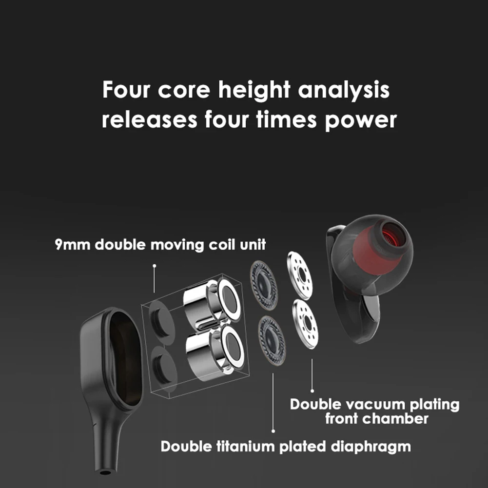 LEORY N33 bluetooth Headphone Dual Dynamic Drivers Stereo Bass Earphone Support TF Card Neckband Sports Headset with Mic