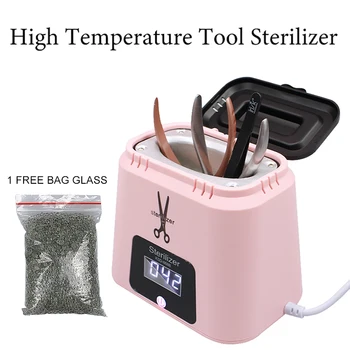 

New High Temperature Tool Sterilizer Used for Metal Tools Disinfection With 1 Bag Glass Balls Box Nail Art Sterilizer Machine