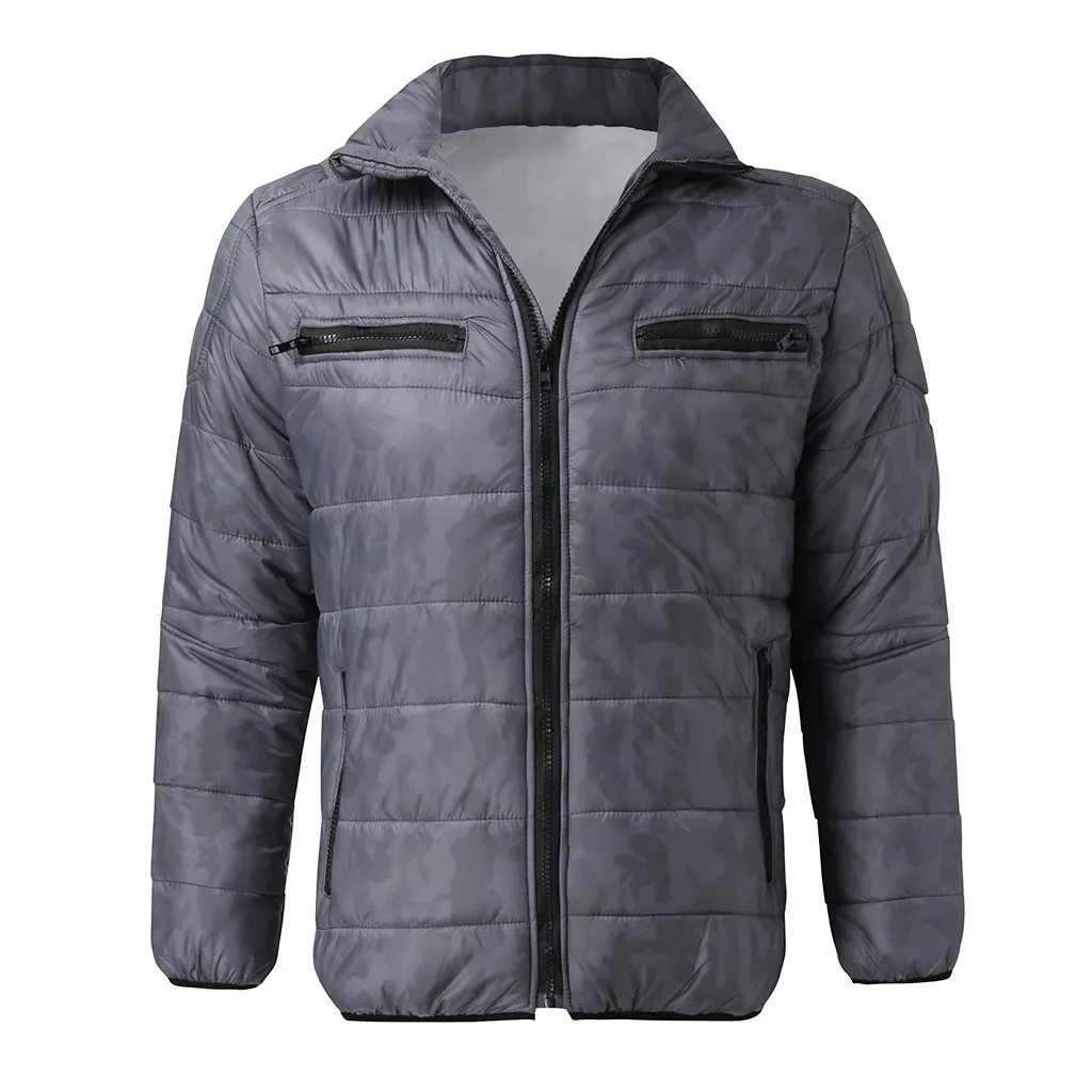 Осенний мужской пуховик, зимнее портативное уличное пальто на молнии, камуфляжная теплая куртка, складываемый светильник, пальто высшего качества Gh4