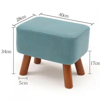 

Household Stool Changing Shoes Stool Fashion Creative Living Room Simple Low Stool Sofa Footstool Solid Wooden Square Stool Adul