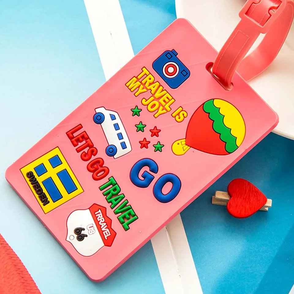 3 Kawaii Ститч Дораэмон бирка для чемодана мультфильм ID адрес держатель багажная этикетка силикагге идентификатор аксессуары для путешествий - Цвет: 3