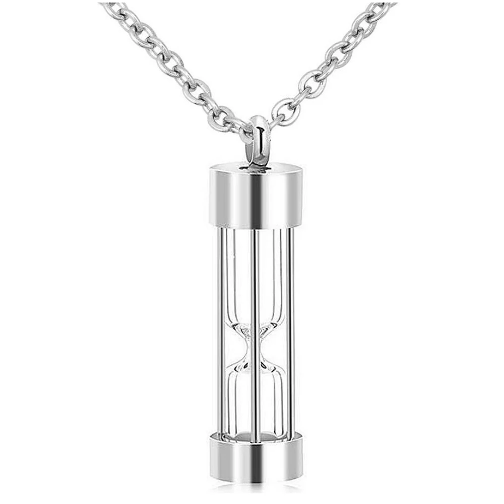 Unisex Religious Time Memory Hourglass Glass Cremation Jewelry Urn Necklace for Ashes Urn Cremation Jewelry Keepsake Memory 2