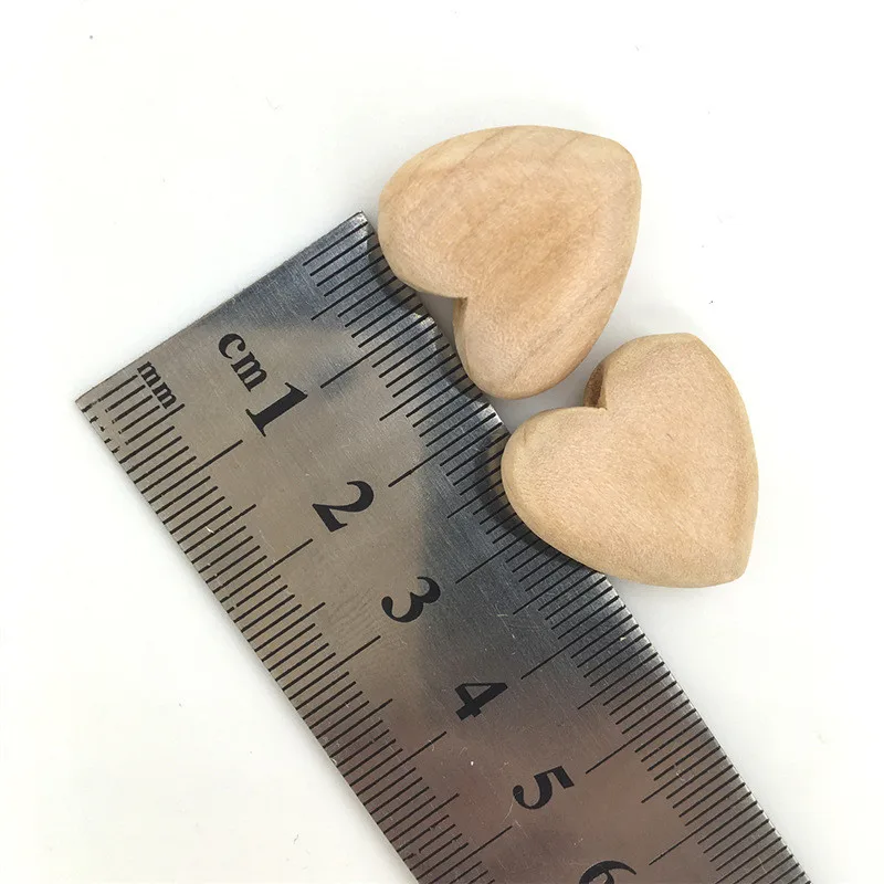 10Pcs/lot DIY 20mm Wood Hearts with Holes Shape Food Grade Baby Teether Accessories Natural Wooden Drops Heart Newborn Toys Gift