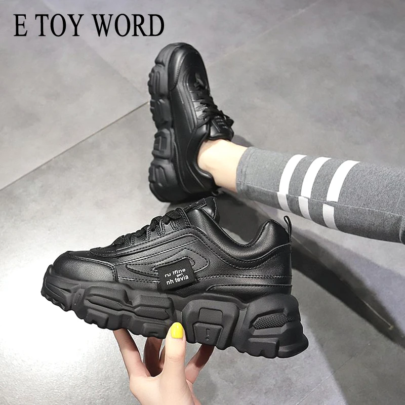 

E TOY WORD 2020 spring new white daddy shoes platform fashion style wild sports casual shoes thick bottom women shoes