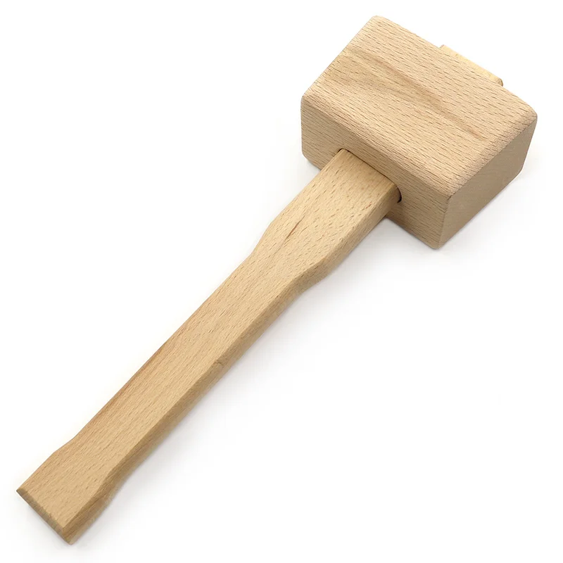 Wood hammer beech wood hammer manual woodworking installation leather carving seal percussion tool