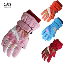 WOSAWE Детские снегоходные зимние теплые лыжные перчатки спортивные водонепроницаемые ветрозащитные зимняя рукавица Регулируемый лыжный ремень перчатки для катания на лыжах