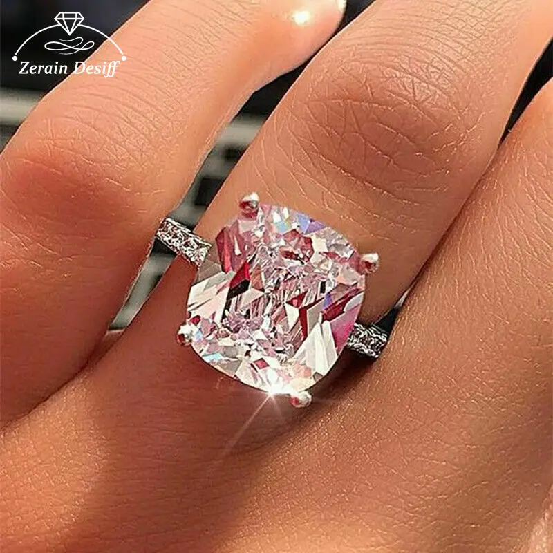 

Fashion Sterling Silver Rings For Women Jewelry Simple Design Square Bridal Wedding Engagement Ring