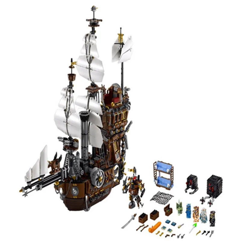 16002 серия фильмов Пираты Карибский пиратский корабль металлическая борода морская корова строительные наборы блоки кирпичи игрушки Совместимые 70810