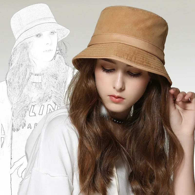 

2018 New Style Spring And Summer College Style Bucket Hat Men's Women's Beach Hat Casual Versatile Bucket Hat Sun-resistant Sun