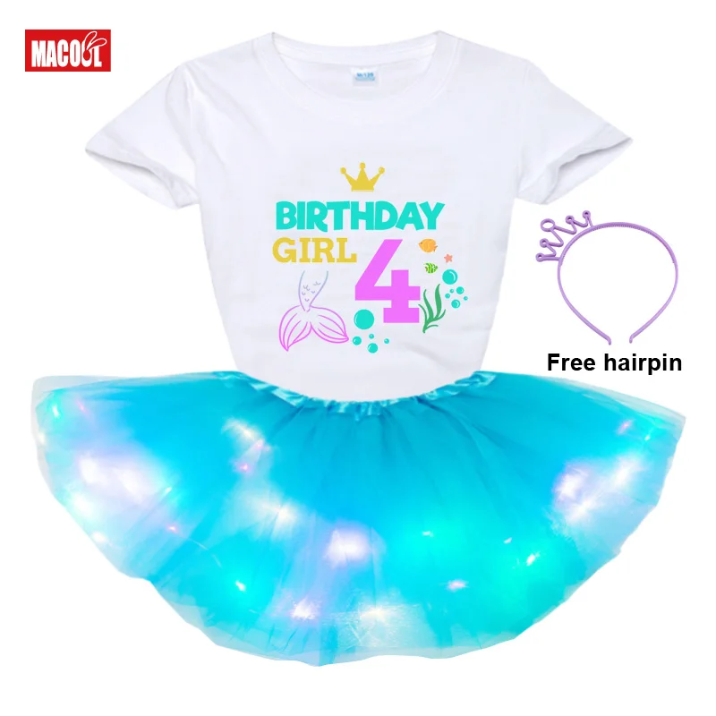 Birthday Girl Tutu Set Outfit Shirt Kids Costumes Personalized Girl Light Tutu Dress Party Toddler Christmas Outfit Glitter Tutu baby boy dress