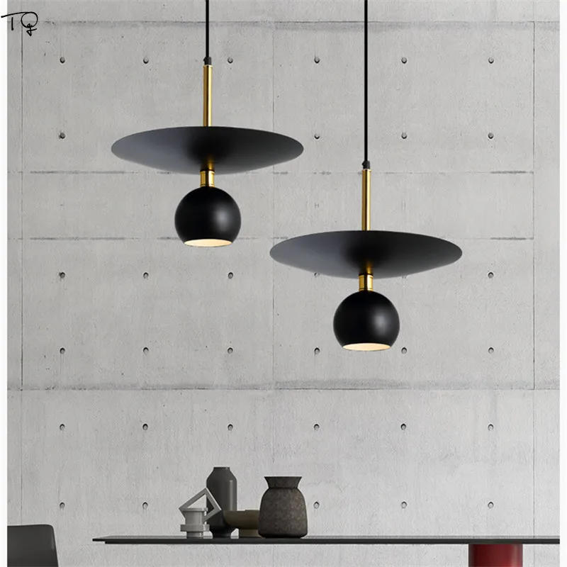 

Nordic Postmodern Black Gold Led Pendant Lights Simple Lamp Designer Restaurant Bedside Bar Bedroom Home Decoration Lanterns