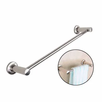 

Wall Mounted Towel rack Rail Stainless Steel Holder Bathroom Shelf Storage Hanger Chrome Bar