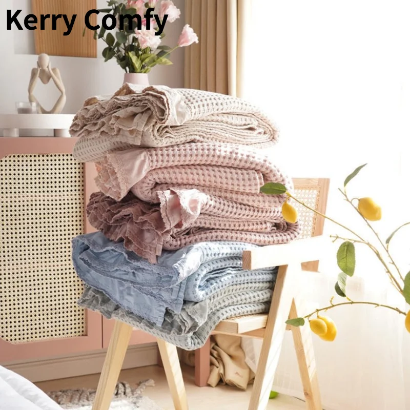 

Cotton Solid Leisure Bedroom Bed Weighted Blanket Throw Towel Quilt Sofa Nap Summer Office Air Conditioning Blankets for Beds