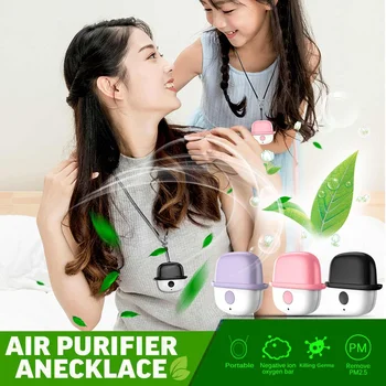 

2020 New Wearable Air Purifier Necklace Mini Portable USB Air Cleaner Negative Ion Generator Low Noise Air Freshener