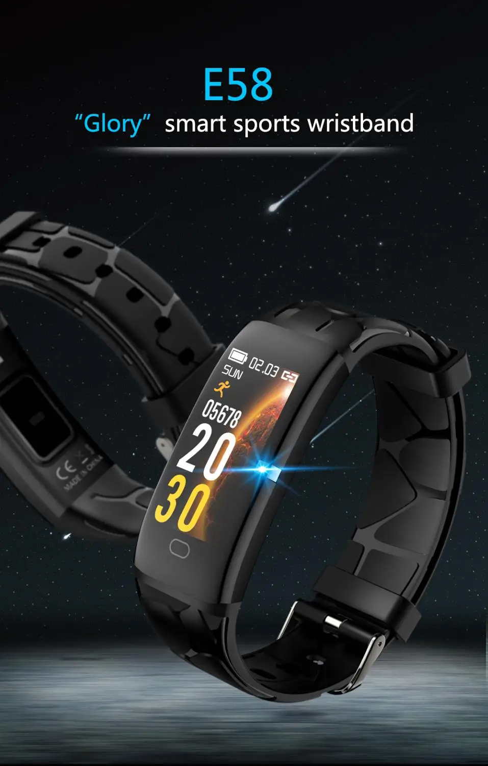 

EHUNT New Arrival Smart Watch E58 Smart Watch With Blood Pressure Heart Rate Smart Bracelet