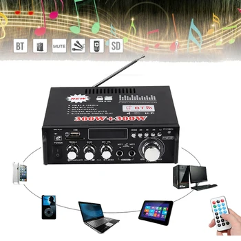 

Neoteck 300W+300W Digital Bluetooth Amplifier Car HIFI 220V 12V Subwoofer Amplifier For Home Theater Sound System Amplifier