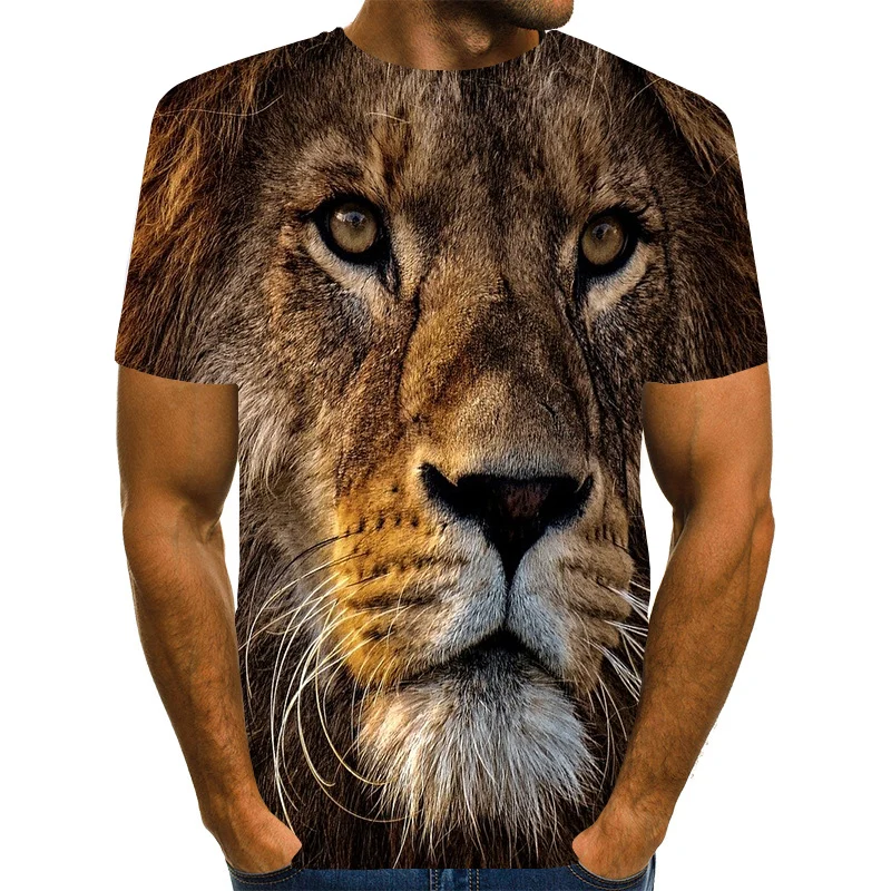 UNEY Lion King/футболки размеры США футболки с изображением животных 3D Рисунок хищник