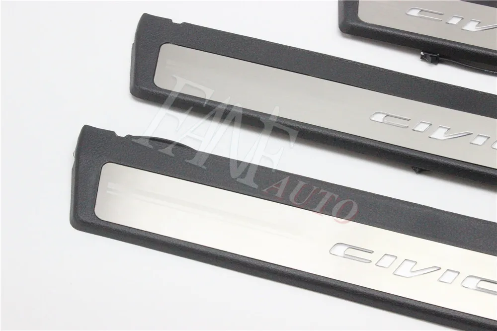 Нержавеющая сталь светодиодные пороги Накладка защита порогов защитная накладка для Honda Civic 2012- 9TH