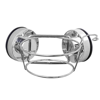 

Stainless Steel Organizer Strong Storage Bathroom Shelf Rack Hair Dryer Holder Wall Suction Cups