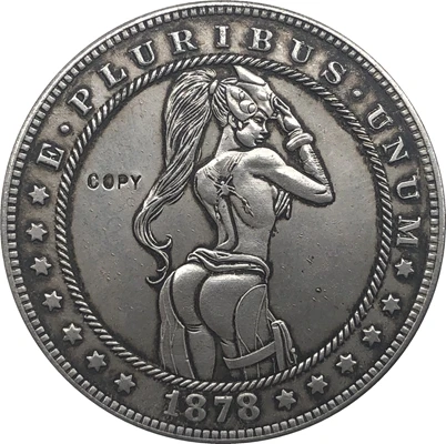 Hobo Nickel 1878 CC копия монеты доллара США Моргана 135|Безвалютные монеты| |