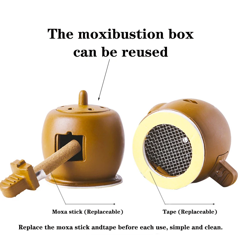 Moxibustion Box Moxa Sticks Mini Mugwort Tube Burner Acupuncture Therapy Point Body Warm Massage Heating Treatment Pain Relief