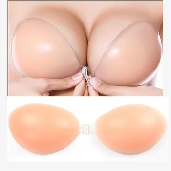

2020 Sexy Lingerie Strapless Invisible Silicone Bras For Women Push Up Bralette Adhesive Backless Front Closure Soft Underwear
