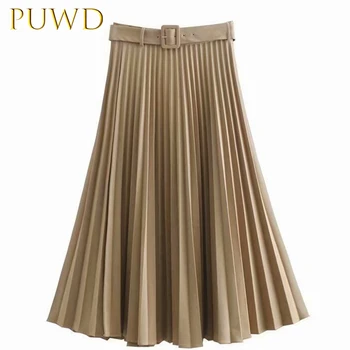 

PUWD 2019 Elegant and fashionable waistband pleated skirt