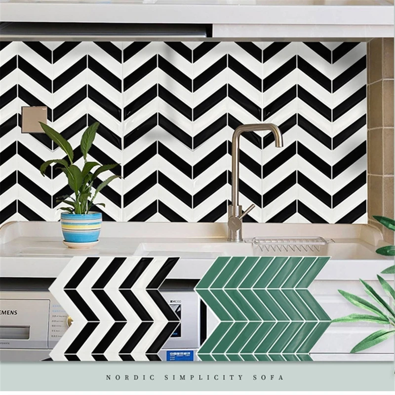 2020 New 3d Wall Stickers Tile Brick Self Adhesive Mosaic Kitchen Bathroom Wall Decor Home Decor Waterproof Oil Proof Wallpaper Wall Stickers Aliexpress