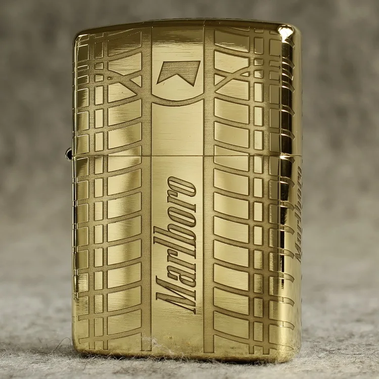 

Genuine Zippo lighter original Kerosene lighter Marlboro carving copper windproof cigarette lighter cigar lighter gift for men