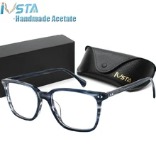 IVSTA-gafas graduadas cuadradas para hombre, lentes ópticas con montura de acetato para ordenador, OV 5031, Johnny Depp, antiluz azul, NDG, miopía