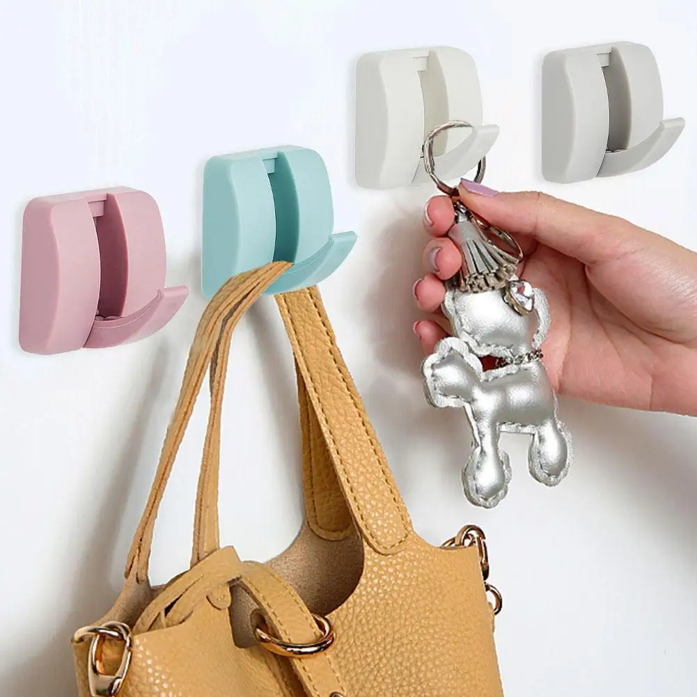 

1PCS Kitchen Candy-colored Hidden Hook Non-marking Hook Free Punching Free Nail Wall Hook Removable Adhesive Hooks 4 Colors