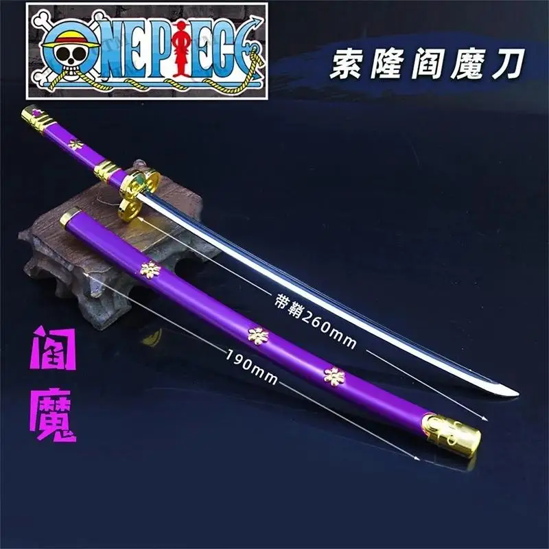 ONE PIECE Roronoa Zoro 25CM Metal Weapon Model Yamato Ame No Habakiri Autumn Water With Scabbard Katana Anime Props Kid - Цена: 627,71 руб.