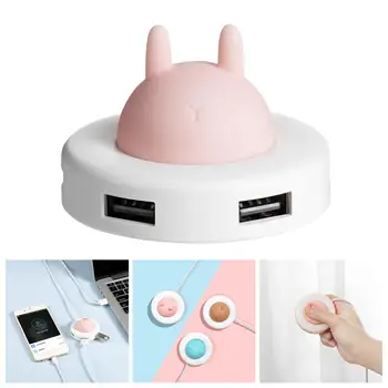 

Mini Cute USB Night Light Hub Portable Night Light Hub Extender 4 Port USB Splitter Cable Cartoon