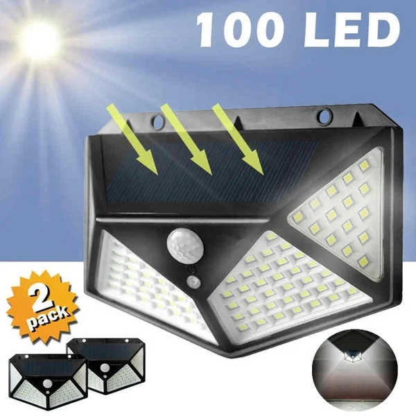 

Solar Power Light JUNEJOUR 100 LED Four-Sided 3 270 Degree Angle Motion Sensor Wall Lamp Waterproof Yard Garden Lamps