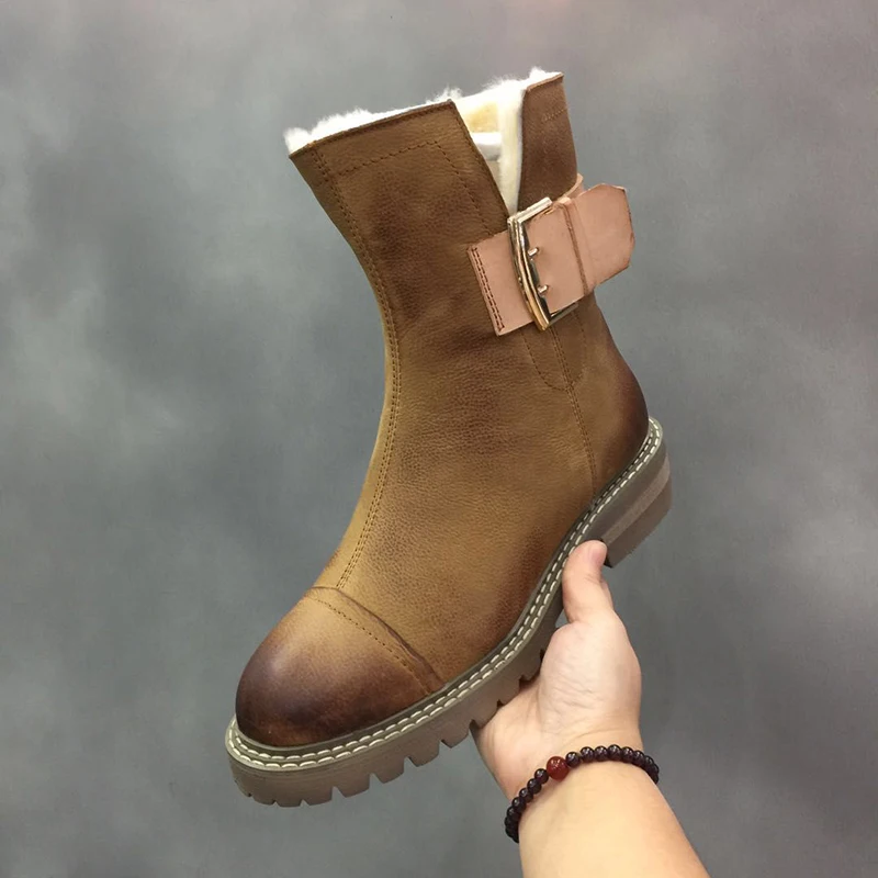 Зимние ботильоны из овчины женские зимние ботинки botas Mujer коллекция 2020 года