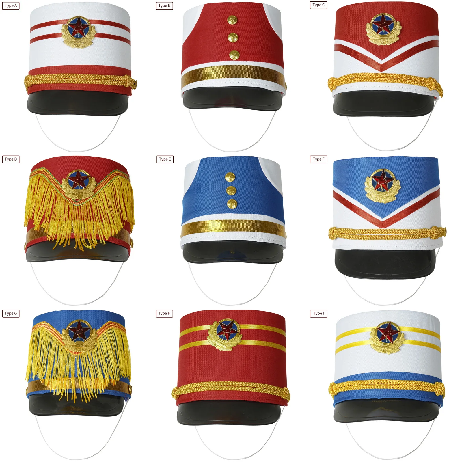 Marching Band Hat Drum Major Hat Novelties Men's Luxury Soldier Hat