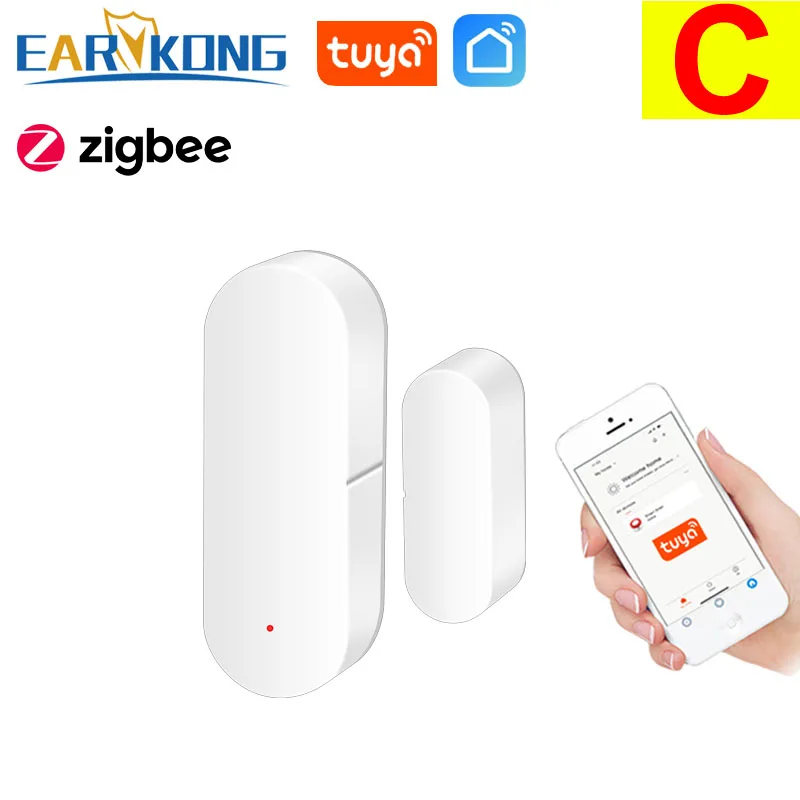 emergency pendant alarm Tuya Zigbee Door Window Open Detector Gate Sensor Smart Home Magnetic Garage Door Opening Closing Sensor Security Alarm System security alarm keypad Alarms & Sensors