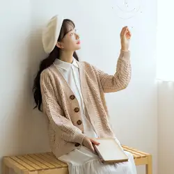 6225 #2018 вязаный свитер женский осенний и зимний Новый стиль корейский стиль свободный свитер с длинным рукавом Кардиган пальто для женщин