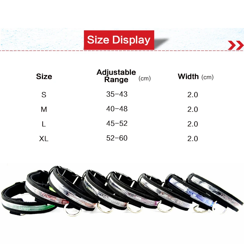 Engraved ID LED Luminous USB Dog Collar Personalized Nylon Pet Collar