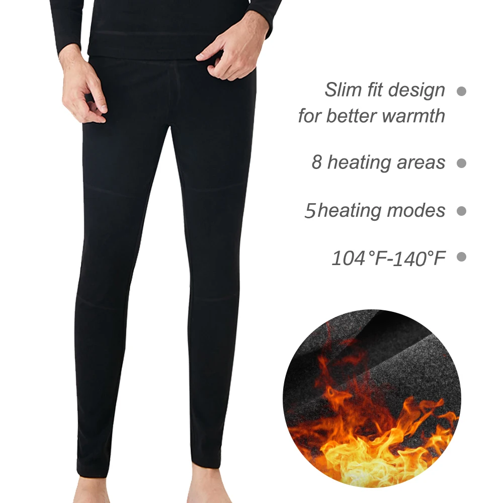 Pantalon chauffant électrique et thermique pour homme et femme, pantalon  isolé, lavable, avec chargeur USB, 5 niveaux de température