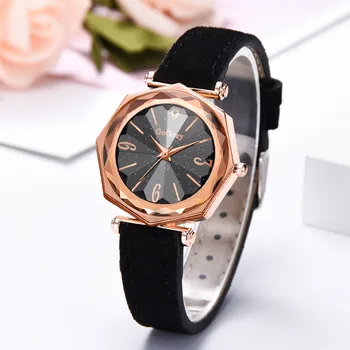 

Gogoey Fashion Women Watch Rhombus Convex Glass Leather Watches Women Ladies Quartz Watch часы женские reloj para mujer regalos