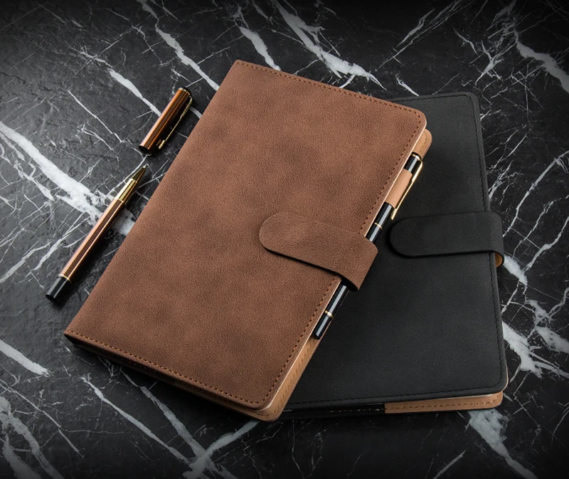 Business Office Notebooks Stationery Loose Leaf Simple Work Journal Leather Diary