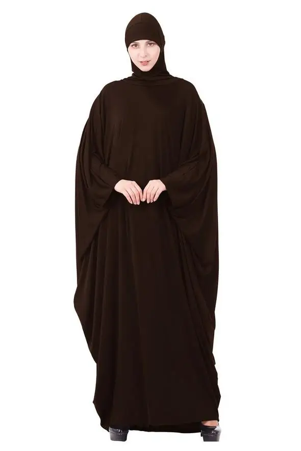Рамадан Абая, для мусульман женщин с капюшоном Макси платье исламский хиджаб молитва полное покрытие халат кафтан цзилбаб Арабская одежда поклонение службы - Цвет: Coffee