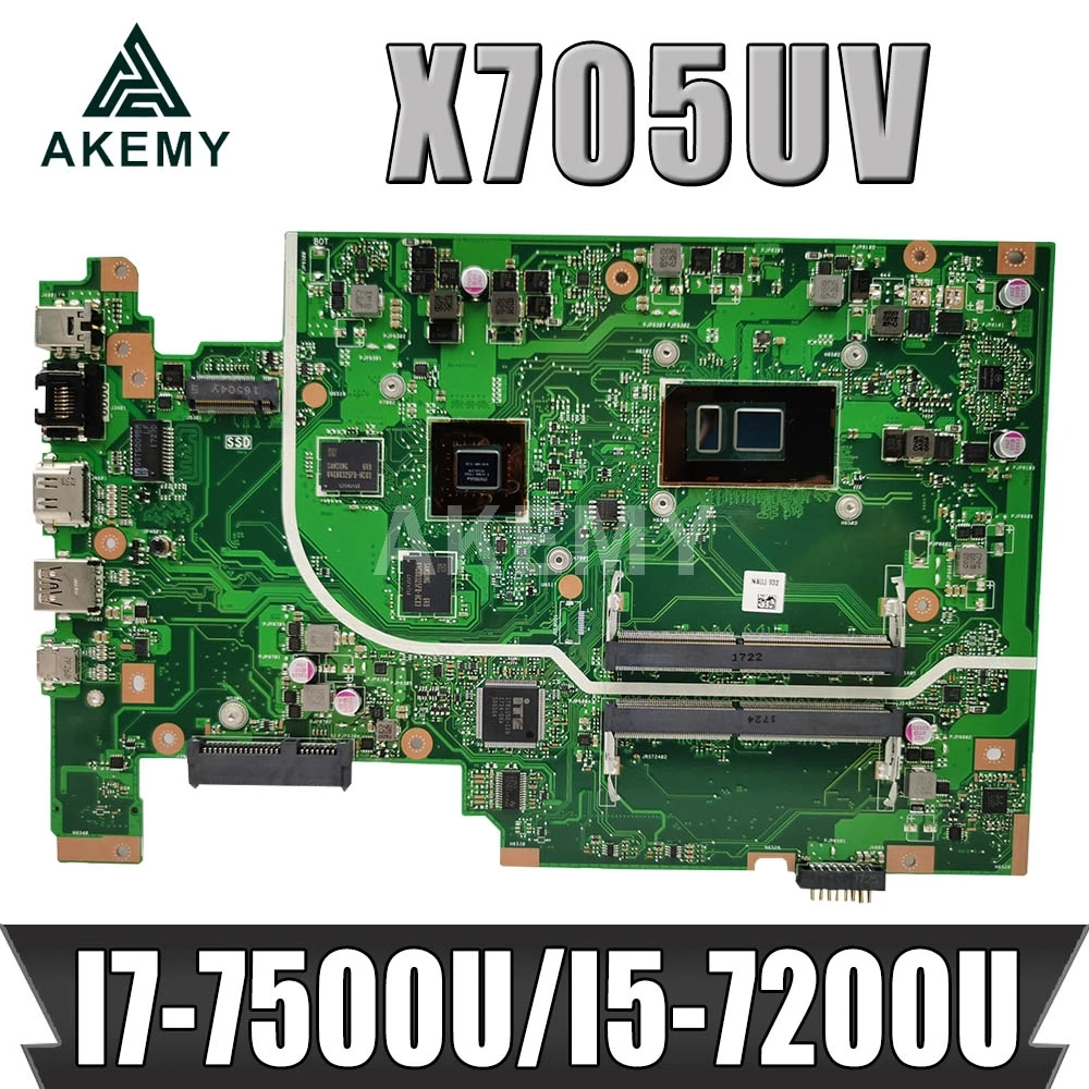 Для ASUS Vivobook 17 X705UVR X705UV X705UD X705UDR Материнская плата ноутбука I7-7500U I5-7200U + 940MX GPU |