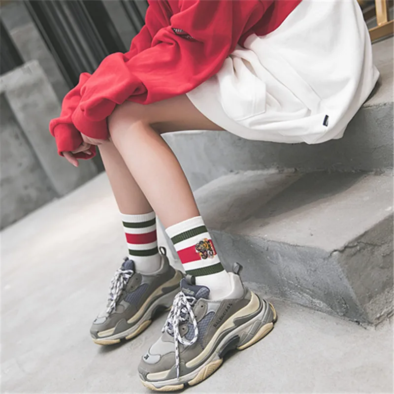 Harajuku Japanese Summer Ankle Crew Socks Women Fashion Tiger Calcentines Mujer Sokken Skarpetki Damskie Chaussette Femme