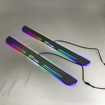 

Acrylic door sill plate strip with led decorative welcome light moving door scuff for ford focus st line
