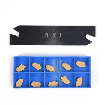 

SPB26-3 26mm Part Off Blade Grooving Cut-Off Tool + 10 Pcs GTN-3 SP300 Inserts
