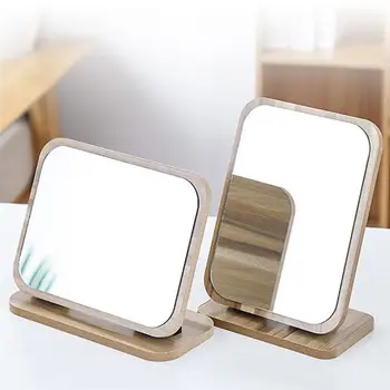 

1Pc 3 Styles Rectangular Cosmetic Mirror Simple Makeup Mirror Desktop Standing Mirror Dressing Up Mirror Grey