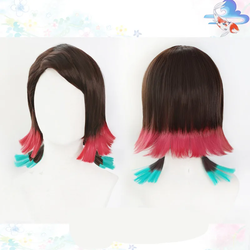 Аниме Demon Slayer косплей парик разрушить парик бабочка аксессуар для волос градиентный парик Женщины Девушки